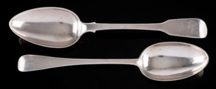 A George III silver Fiddle pattern tablespoon, maker William Eley & William Fearn, London,