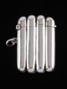 A George V silver novelty vesta case, maker Payton, Pepper and Sons Ltd, Birmingham,