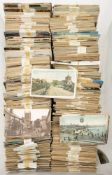 A large collection of early 20th century topographical postcards of Great British towns: