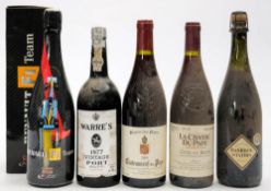 A bottle of Warre's 1977 Vintage port: together with a bottle of - Chateauneuf du Pape 2008,