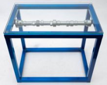 A Ford Camshaft coffee table: constructed from a silver powder coated Ford Escort/Cortina GT