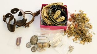 A collection of Royal Marines gilt shoulder badges: together with two GRV wound badges,