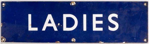 A BR(E) enamel doorplate 'Ladies': 13 x 45.
