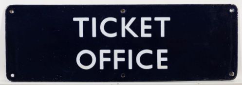 A BR(E) enamel sign 'Ticket Office': 15 x 46cm.