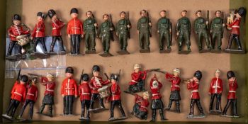 Britains from Set 2010 Airborne Infantry (1948 version): comprising officer with swagger stick and