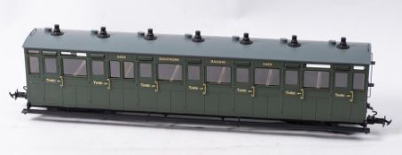 BMS/Accucraft. A G gauge Lynton & Barnstaple Third Class coach: SR green No.2469, boxed.