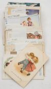 A collection of early 20th century humorous postcards: various artists including Mabel Lucie
