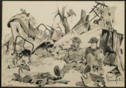 Bruce Bairnsfather [1887-1959]- 'I suppose we'll have to stop behind and tidy all this up when it's