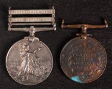 A King's South Africa medal with two clasps,