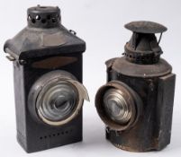 An Adlake 'Non-Sweating' lamp marked 'LMS Railway' together with an Adlake No.