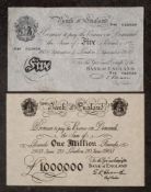 Bank of England White £5 note, Beale, London 4th September 1950,