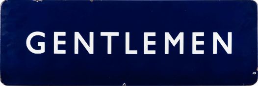 A BR(E) enamel station sign 'Gentlemen': flanged edges, 30.