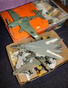 A collection of various kit built model aircraft and other vehicles,
