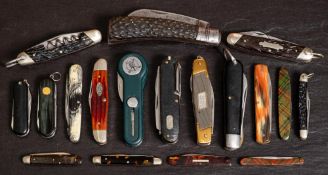 A collection of vintage mixed penknives including Saynor pruner: various makers including