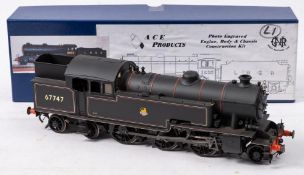 A kit built O gauge model of a BR Class L 2-6-4 locomotive No 67747: in associated box