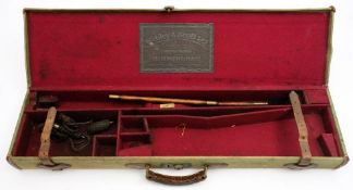 A canvas gun case,: together with three cartridge belts,