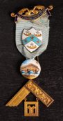 An 18ct gold and enamel Masonic jewel for 'The Coborn Lodge No.
