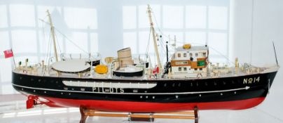 A scale model of the pilot's boat 'Pathfinder' with detailed decks and correct fixtures and