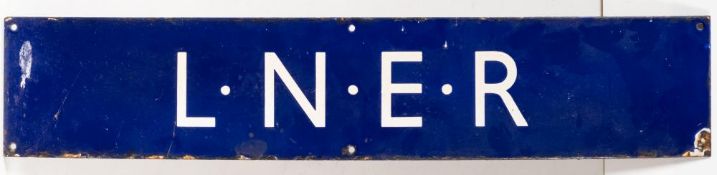 An LNER enamel doorplate 'LNER', 15 x 74cm.