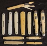 A collection of vintage celluloid handled penknives: including examples by Joseph Rodgers,