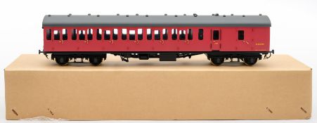 SBB (China) an O gauge model of a Suburban Brake coach in maroon: