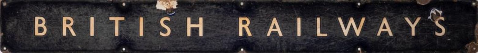 A BR(E) enamel sign 'British Railways': 14.
