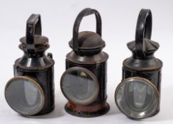 A BR (E) signal lamp with brass plaque stamped 'BR(E) Sheffield Vic 13': together with an LNER Loco