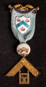 An 18ct gold and enamel Masonic jewel for 'The Coborn Lodge No.
