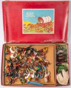 Britains Set No 2042 'Prairie Schooner Covered Wagon with Escort and Attacking Indians': mixed