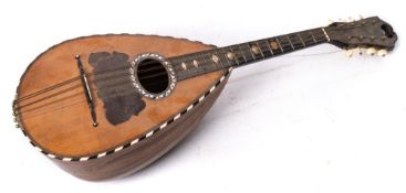 A late 19th century Italian rosewood mandolin in the manner of Fratelli Vinaccia, Napoli,