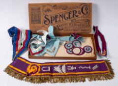 An early 20th century Loyal Orange Lodge sash: with gilt braid fringe,