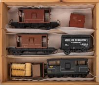 A group of O gauge rolling stock including a built brass BR 'Shark' ballast brake DB993086 in