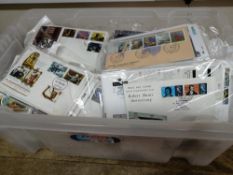 Box of covers, including FDCs, GB and World,