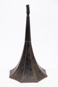 An Edison black and gilt lacquer phonograph horn: with traces of original gilt label to top,