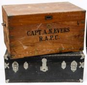 An mid 20th century camphor wood trunk by the 'Loong Sing Camphor Wood Trunk Co,