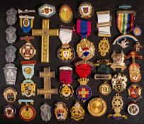 A collection of Masonic jewels: various lodges and makers including Mark Benevolent Fund jewels,