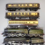 An OO/HO gauge scratchbuilt 4-6-0 locomotive: No 6001 ' King Edward VII' with six wheel tender in