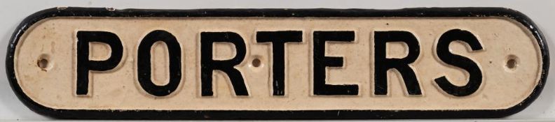 A cast iron doorplate 'Porters': 9x43.
