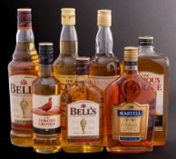 Four various bottles of whisky: comprising Famous Grouse, McAndrews, Jacobite,