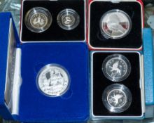 A 1990 silver 5p Royal mint boxed set,