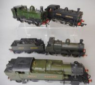 An OO/HO gauge scratchbuilt 2-6-2 tank locomotive: No 6106 in GWR green livery,