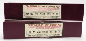 Two 'Easy-Build' O gauge Mk1 Coach Kits; in original boxes,