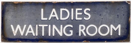 A BR(E) enamel doorplate 'Ladies Waiting Room': 15 x 48cm (faded and edge damage)