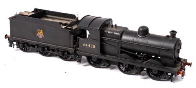 A kit built O gauge model of a BR J11/3 0-6-0 locomotive and tender No 64450: