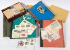 An accumulation of miscellaneous stamps in an album and loose:, GB and foreign.