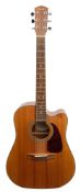 A Fender DG-13 SCE Nat acoustic guitar: chrome keys, dot fret markers,