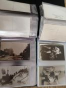 Old Postcard collection in two albums with much RP, Naval interest, Boxing,