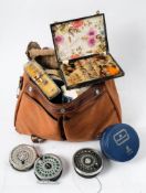 A Hardy Marquis #7 reel: together with a Hardy DT-8 spool and a quantity of flies and fishing