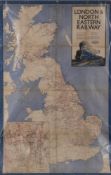 A LNER map poster: with inset of Manchester & Liverpool District lower left,
