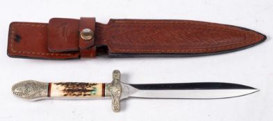 A Samuel C Wragg decorative Bowie style knife: with cast hilt,